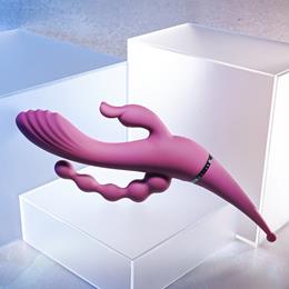 Vibrador Recarregável com 4 Pontos de Estimulação, 3 Motores, Totalmente sem Gênero em Silicone Suave - Gender X Four By Four