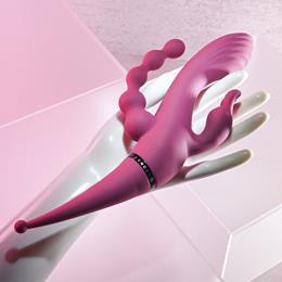 Vibrador Recarregável com 4 Pontos de Estimulação, 3 Motores, Totalmente sem Gênero em Silicone Suave - Gender X Four By Four