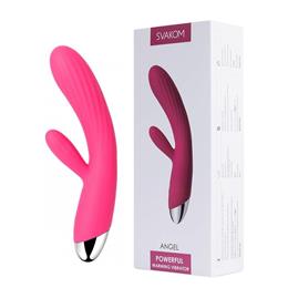 Vibrador Recarregável com Estimulador Clitoriano, 8 Modos de Vibração, 5 Intensidades e Função Aquecimento - Svakom Angel