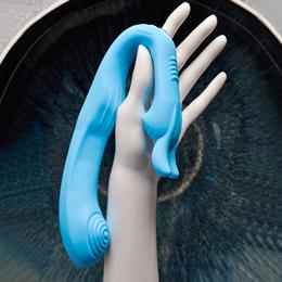 Vibrador Recarregável para Ponto G e Clítoris com Design Flexivel e 7 Modos de Vibração - Evolved Sea Breeze Bunny | 18 x 3,6 cm
