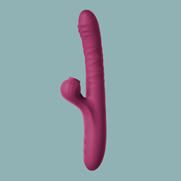 Foto 5 do produto Vibrador em Silicone com Texturas Onduladas e Estimulador de Ponto G e Clitóris - Adão & Eva | 12,5 x 3,5 cm | Disponível em 2 Cores