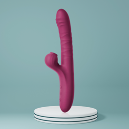 Foto 4 do produto Vibrador em Silicone com Texturas Onduladas e Estimulador de Ponto G e Clitóris - Adão & Eva | 12,5 x 3,5 cm | Disponível em 2 Cores