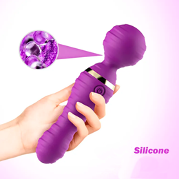 Vibrador Varinha Mágica em Silicone com 9 Modos de Vibração, Recarregável - Massager | 19,5 x 5 cm | Disponível em 2 Cores