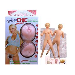 Boneca Inflável com 2 Orifícios para Penetração Removíveis, Cápsula Vibratória e Simulação de Gemido - Vibrating