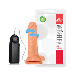 Você & Ele - Prótese Nervoso em Formato de Pênis com Rotação 360° e Ventosa - 13 x 3 cm | Cor: Bege