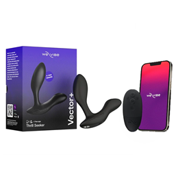 Estimulador de Próstata e Períneo Recarregável em Silicone com 10 Modos de Vibração, Controle sem Fio e Aplicativo - We-Vibe Vector + | 10 x 2,7 cm