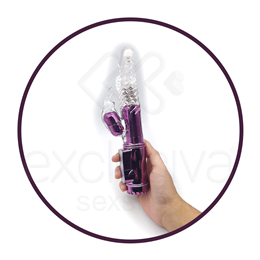 Vibrador Recarregável Rotativo com 36 Modos de Vibração e Estimulador Clitoriano - You Vibe - 25,6 x 3,4 cm | Cor: Roxo