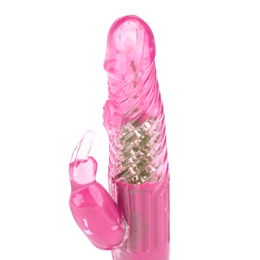 Foto 2 do produto Vibrador Rotativo com Estimulador de Clítoris, 12 Modos de vibração e Textura - YouVibe | 23 x 3,1 cm | Cor: Rosa