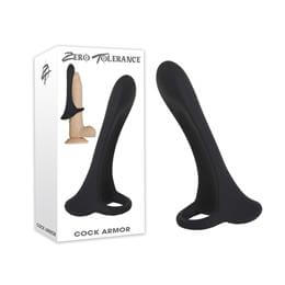 Anel Peniano com Extensor em Silicone, 20 Modos de Vibração e Recarregável - Zero Tolerance Cock Armor