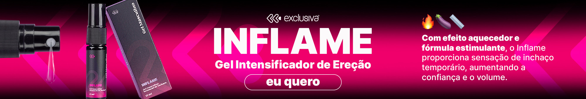 Inflame- Gel Intensificador de Ereção e Efeito de Aquecimento