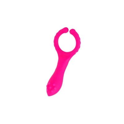 Foto 1 do produto Anel Peniano em Silicone com Estimulador Clitoriano, Vibração Única e Cerdas Massageadoras - 3R Import | 10,1 x 2,7 cm
