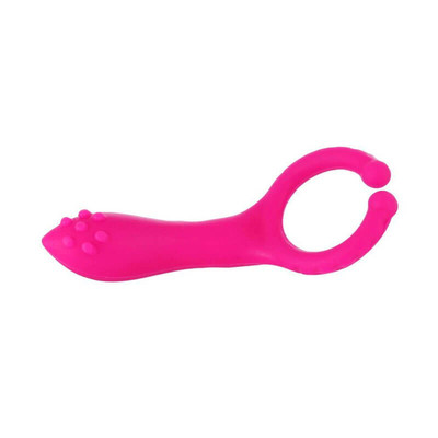 Foto 3 do produto Anel Peniano em Silicone com Estimulador Clitoriano, Vibração Única e Cerdas Massageadoras - 3R Import | 10,1 x 2,7 cm