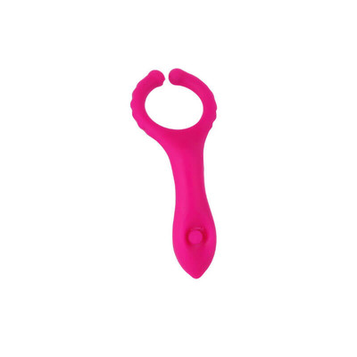 Foto 4 do produto Anel Peniano em Silicone com Estimulador Clitoriano, Vibração Única e Cerdas Massageadoras - 3R Import | 10,1 x 2,7 cm