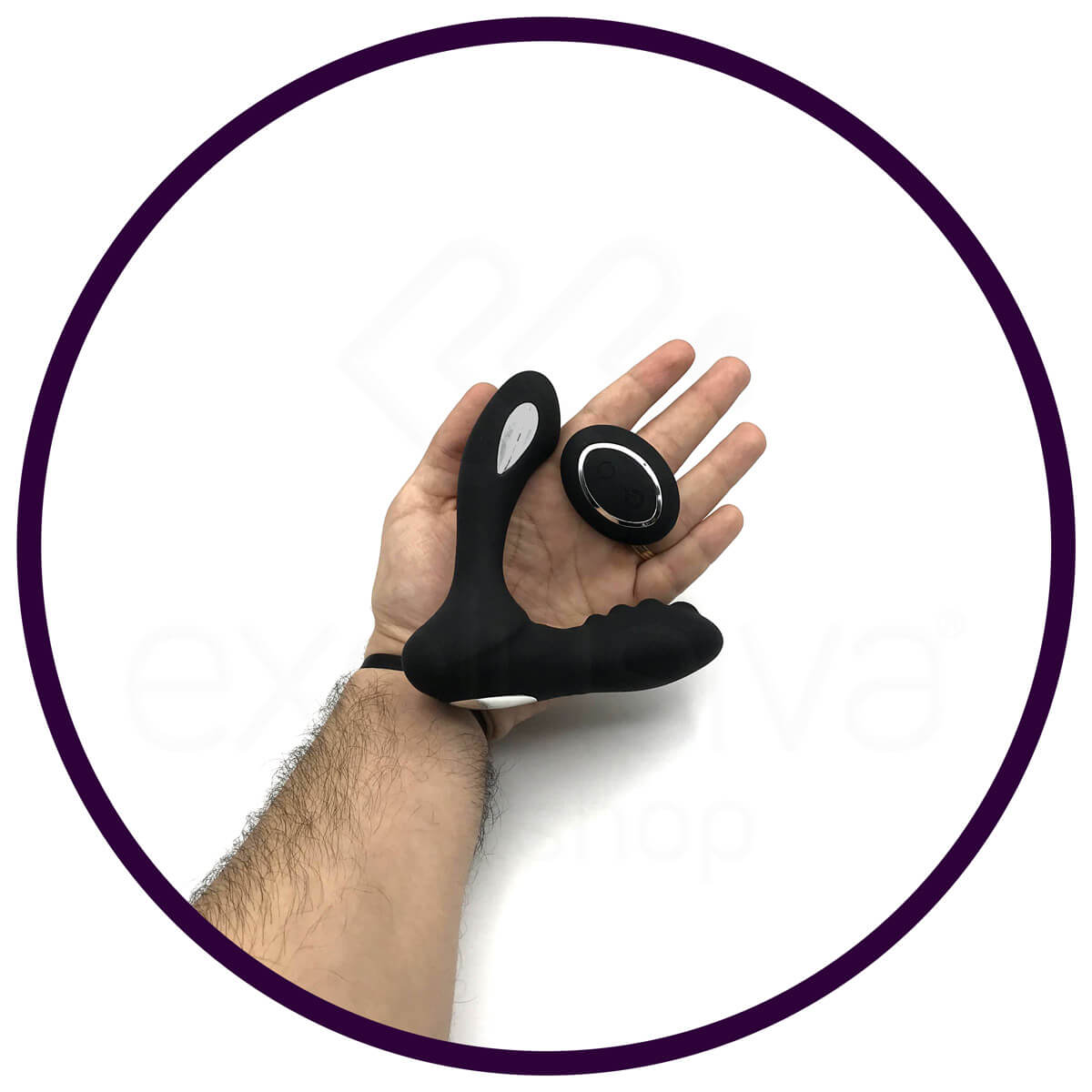 3R Import - Massageador de Próstata com Controle Remoto sem Fio e 8 Modos de Vibração - 13,7 x 3,2 cm - 9