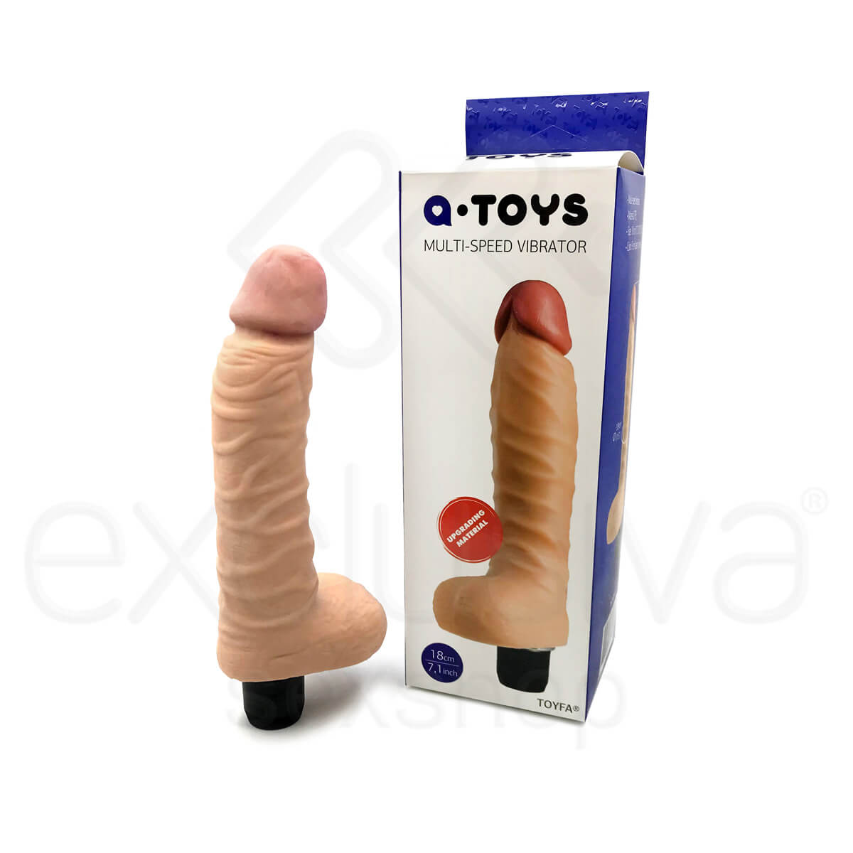 A-Toys Nod - Prótese Realística em Forma de Pênis com Glande, Escroto, Veias e Vibração Única - 14,8 x 4 cm - 5