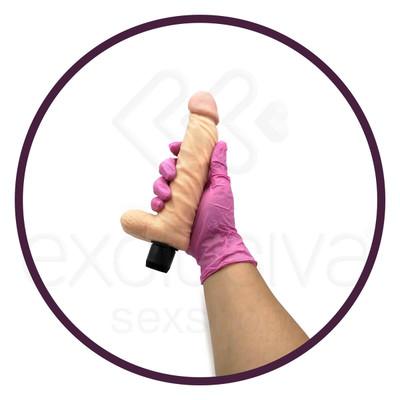 Foto 4 do produto A-Toys Nod - Prótese Realística em Forma de Pênis com Glande, Escroto, Veias e Vibração Única - 14,8 x 4 cm
