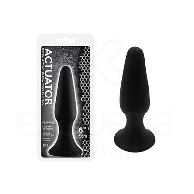 Plug Anal em Silicone com Ventosa e Bola de Metal Interna - Actuator | 12 x 3,9 cm