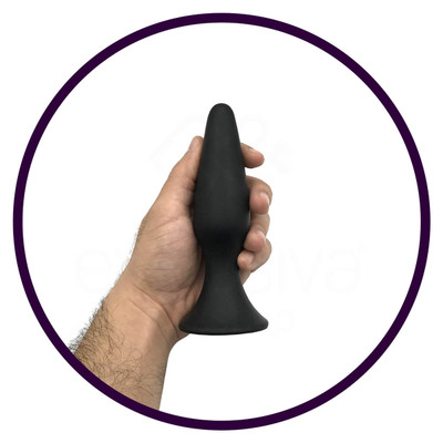 Plug Anal em Silicone com Ventosa e Bola de Metal Interna - Actuator | 12 x 3,9 cm