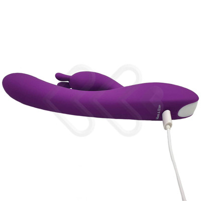 Foto 5 do produto Vibrador de Ponto G e Clitóris em Formato de Coelho com 9 Vibrações e 9 Pulsações - Adam & Eve Deluxe Rabbit Thumper - 24,2 x 3,5 cm