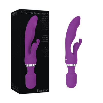 Foto 1 do produto Vibrador de Ponto G e Massageador Erótico com 7 Modos de Vibração - Adam & Eve G-Motion Rabbit Wand - 25 x 3,8 cm