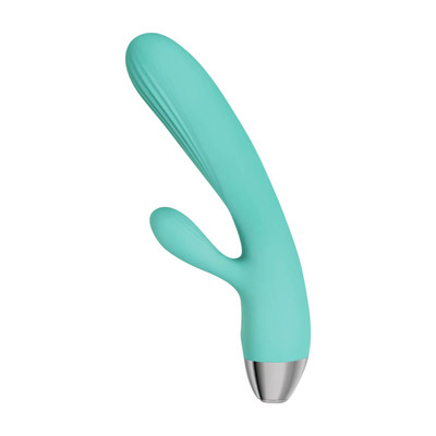 Foto 2 do produto Pulsador com Estimulador de Ponto G e Clitóris Recarregável em Silicone com 7 Modos de Vibração - Adam & Eve Pulsating Dual Massager - 12 x 3,3 cm