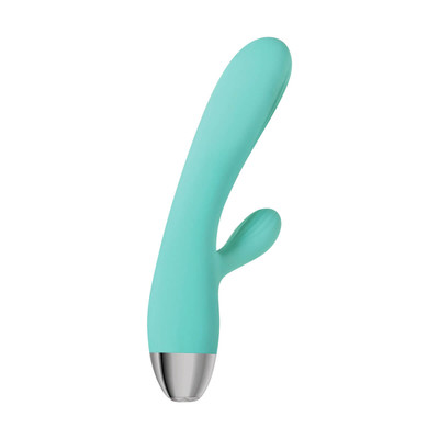 Foto 3 do produto Pulsador com Estimulador de Ponto G e Clitóris Recarregável em Silicone com 7 Modos de Vibração - Adam & Eve Pulsating Dual Massager - 12 x 3,3 cm