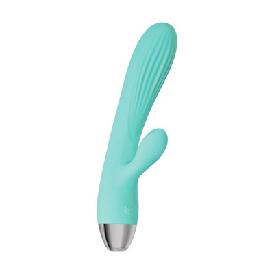 Foto 4 do produto Pulsador com Estimulador de Ponto G e Clitóris Recarregável em Silicone com 7 Modos de Vibração - Adam & Eve Pulsating Dual Massager - 12 x 3,3 cm