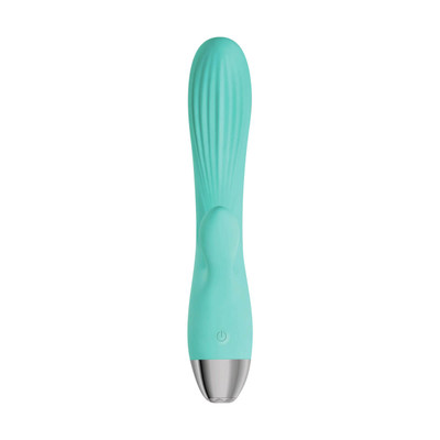 Foto 5 do produto Pulsador com Estimulador de Ponto G e Clitóris Recarregável em Silicone com 7 Modos de Vibração - Adam & Eve Pulsating Dual Massager - 12 x 3,3 cm