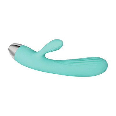 Foto 6 do produto Pulsador com Estimulador de Ponto G e Clitóris Recarregável em Silicone com 7 Modos de Vibração - Adam & Eve Pulsating Dual Massager - 12 x 3,3 cm