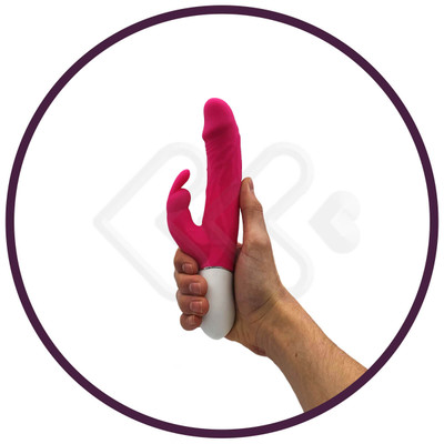Foto 6 do produto Vibrador de Ponto G em Formato de Prótese Realística e Coelho com 9 Modos de Vibração - Adam & Eve Realistic Rabbit - 21,1 x 3,3 cm