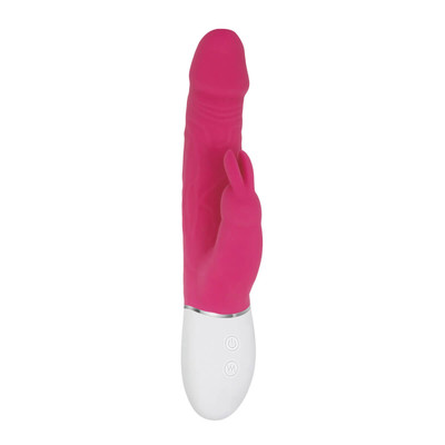 Foto 2 do produto Vibrador de Ponto G em Formato de Prótese Realística e Coelho com 9 Modos de Vibração - Adam & Eve Realistic Rabbit - 21,1 x 3,3 cm
