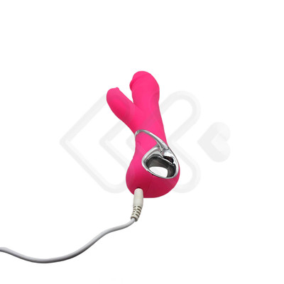 Foto 4 do produto Vibrador de Ponto G com Estimulador Clitoriano em Formato de Golfinho, 7 Modos de Vibrações e 3 de Rotações - Adam & Eve The Dancing Dolphin - 22,5 x 3,9 cm