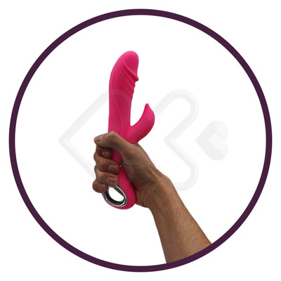 Vibrador de Ponto G com Estimulador Clitoriano em Formato de Golfinho, 7 Modos de Vibrações e 3 de Rotações - Adam & Eve The Dancing Dolphin - 22,5 x 3,9 cm