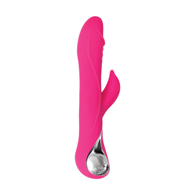 Foto 2 do produto Vibrador de Ponto G com Estimulador Clitoriano em Formato de Golfinho, 7 Modos de Vibrações e 3 de Rotações - Adam & Eve The Dancing Dolphin - 22,5 x 3,9 cm