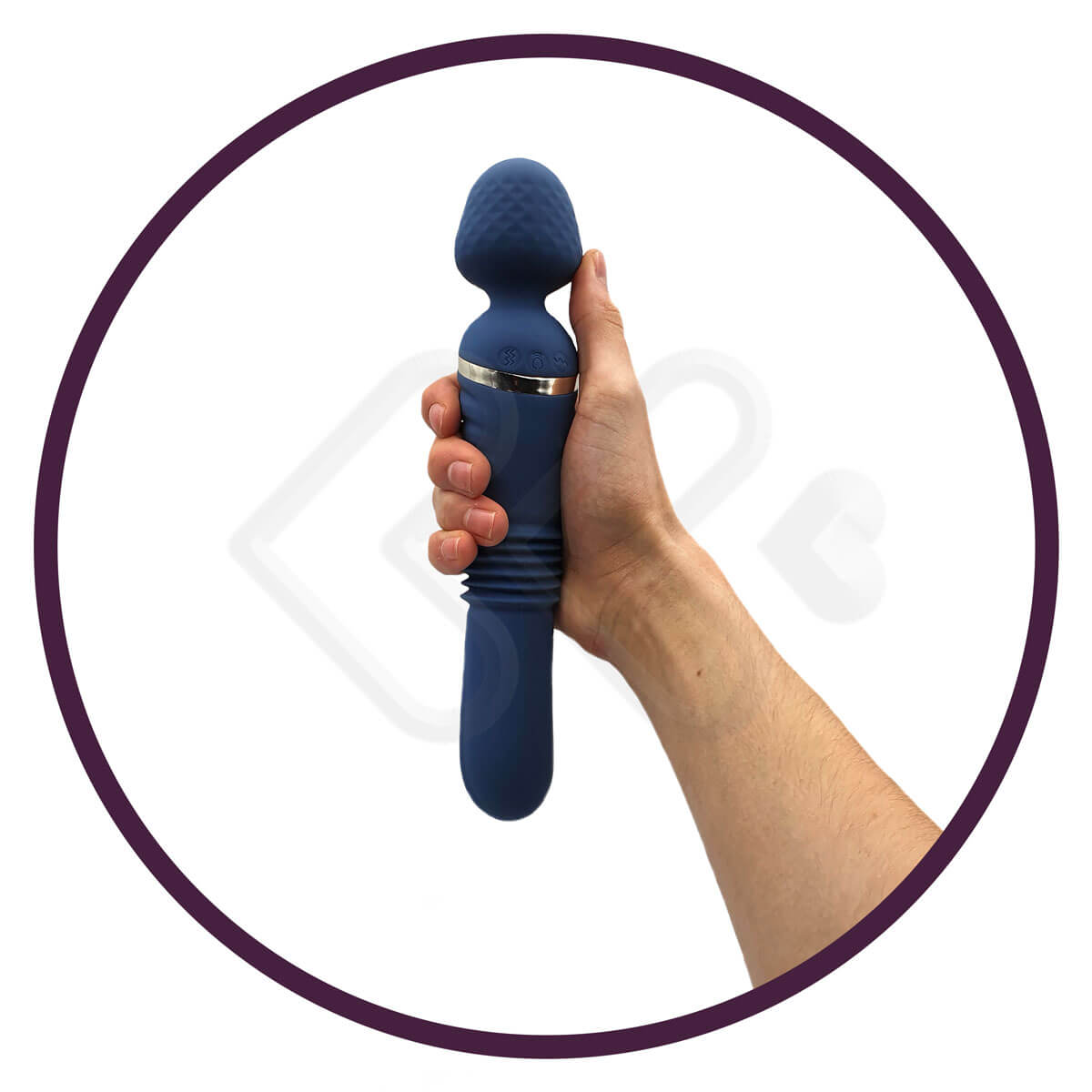 Massageador Duplo em Silicone com 8 Modos de Vibração - Adam & Eve The Dual End Thrusting Wand - 24,3 x 4,7 cm - 5