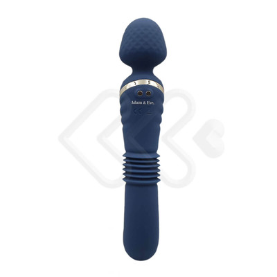 Foto 3 do produto Massageador Duplo em Silicone com 8 Modos de Vibração - Adam & Eve The Dual End Thrusting Wand - 24,3 x 4,7 cm