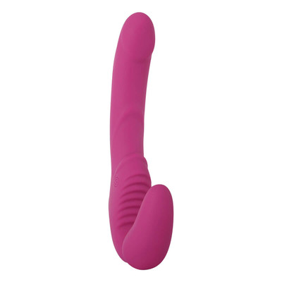 Foto 4 do produto Estimulador com Penetrador Strap-on em Silicone com 9 Modos de Vibração - Adam & Eve Vibrating Strapless Strap-on - 28,7 x 5,4 cm