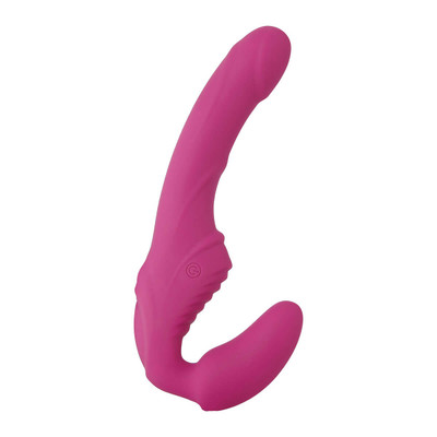 Foto 6 do produto Estimulador com Penetrador Strap-on em Silicone com 9 Modos de Vibração - Adam & Eve Vibrating Strapless Strap-on - 28,7 x 5,4 cm