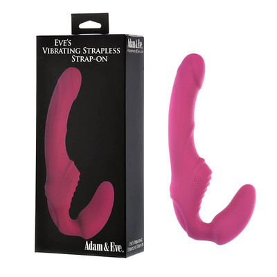 Estimulador com Penetrador Strap-on em Silicone com 9 Modos de Vibração - Adam & Eve Vibrating Strapless Strap-on - 28,7 x 5,4 cm