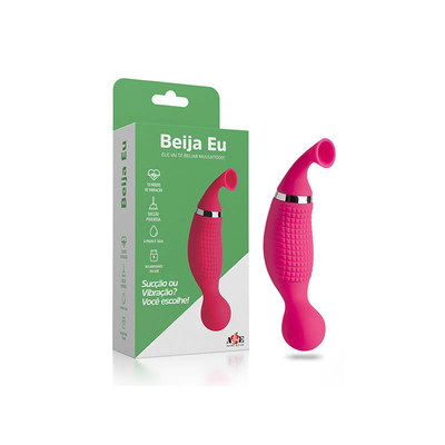 Foto 1 do produto Estimulador Massageador de Clitóris Recarregável com Sucção e 10 Modos de Vibração - Adão & Eva Beija Eu - 22 x 4 cm