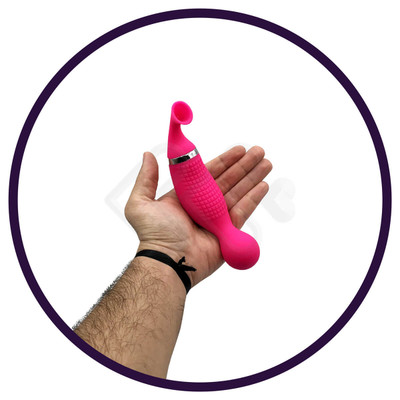 Foto 3 do produto Estimulador Massageador de Clitóris Recarregável com Sucção e 10 Modos de Vibração - Adão & Eva Beija Eu - 22 x 4 cm