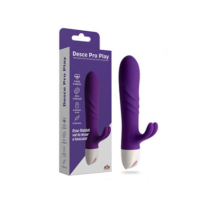 Foto 1 do produto Vibrador de Ponto G Recarregável com Estimulador de Clitóris e 10 Modos de Vibração - Adão & Eva Desce Pro Play | 11,2 x 3,2 cm