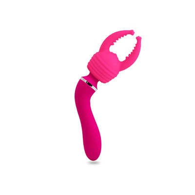 Foto 7 do produto Vibrador Estimulador Recarregável em Silicone com 10 Modos de Vibração e 3 Estimuladores Removíveis - Adão & Eva Esse Vibro é Louco - 8,7 x 4,3 cm