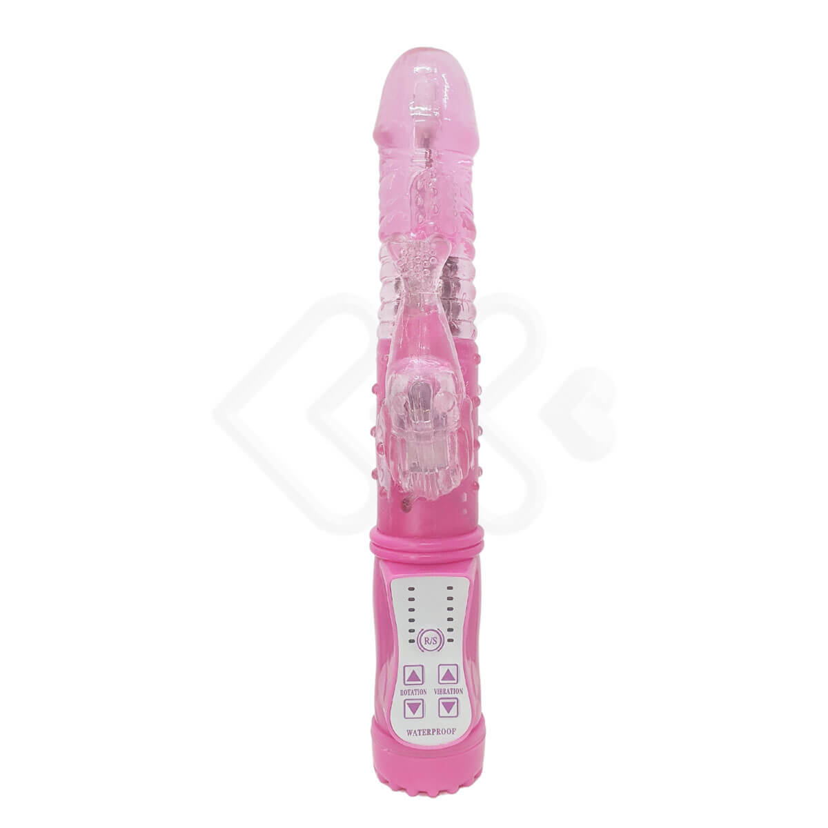 Vibrador de Ponto G e Estimulador Clitoriano com 9 Velocidades de Rotação, Botão Reverse e 36 Modos de Vibração - Adão & Eva Jack Rabbit Baleia - 11,4 x 3,0 cm - 2