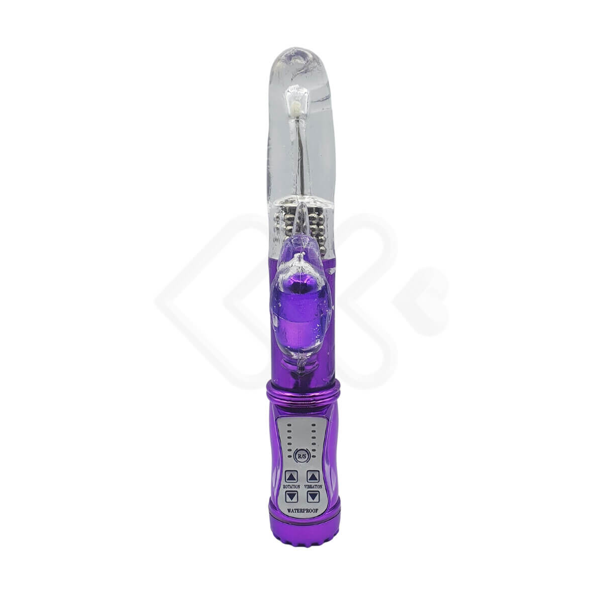 Vibrador de Ponto G e Estimulador Clitoriano com 9 Velocidades de Rotação, Botão Reverse e 36 Modos de Vibração - Adão & Eva Jack Rabbit Golfinho - 10,5 x 3,0 cm - 3
