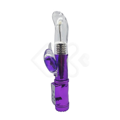 Foto 2 do produto Vibrador de Ponto G e Estimulador Clitoriano com 9 Velocidades de Rotação, Botão Reverse e 36 Modos de Vibração - Adão & Eva Jack Rabbit Golfinho - 10,5 x 3,0 cm