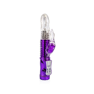 Foto 3 do produto Vibrador de Ponto G Recarregável com Rotação 360°, Estimulador de Clitóris em Forma de Pato e 36 Modos de Vibração - Adão & Eva Jack Rabbit - 11,5 x 2,8 cm