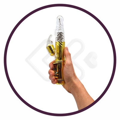 Adão e Eva Jack Rabbit - Vibrador Recarregável de Ponto G com Estimulador Clitoriano em Formato de Coelho, 9 Modos de Rotação e 36 Modos de Vibração - 8,8 x 3,3 cm