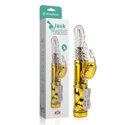 Adão e Eva Jack Rabbit - Vibrador Recarregável de Ponto G com Estimulador Clitoriano em Formato de Coelho, 9 Modos de Rotação e 36 Modos de Vibração - 8,8 x 3,3 cm