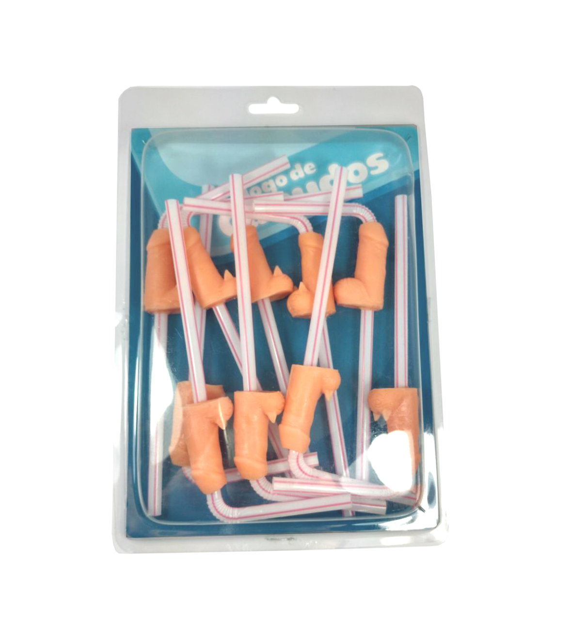 Jogo de Canudos com Forma de Pênis e Escroto com Rosto de Gatinho - Adão & Eva - 3